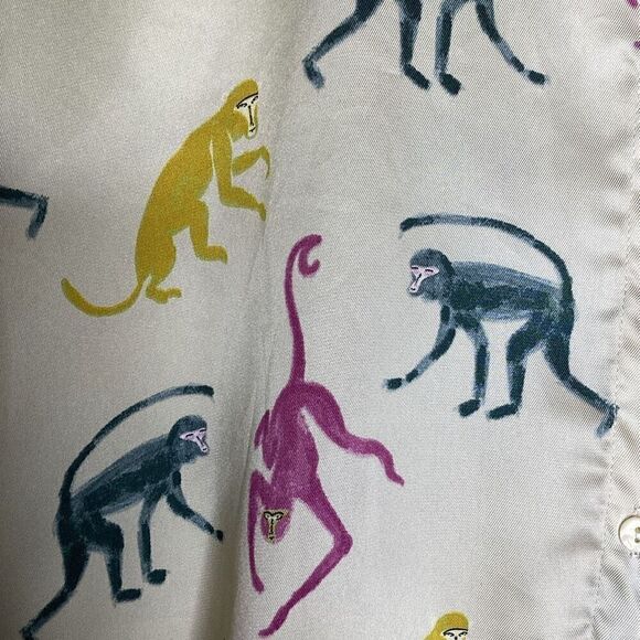 Zara Pastel Monkey Print Cropped Swing top Size S - Picture 6 of 13